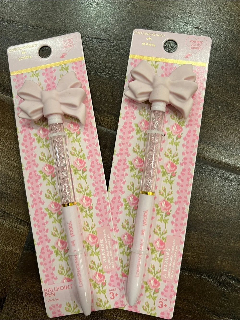 TWO PENS LoveShackFancy x Target Yoobi Blooming Heirloom ballpoint pen pink 2